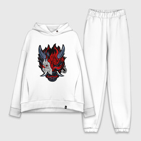 Женский костюм хлопок Oversize с принтом SAMURAI LVL UP в городе Новоалтайск,  |  | 2019 | cd project red | cyberpunk 2077 | cyberpunk fashion | hacker | keanu reeves | maelstrom | militech | night city | quadra | samurai | samurai cyberpunk 2077 | sci fi | trauma team | v | ви | киану ривз | киберпанк 2077 | логотип | роб