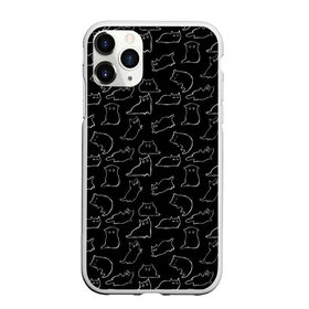 Чехол для iPhone 11 Pro Max матовый с принтом Cats в городе Новоалтайск, Силикон |  | cats. black | doodle | белое | забавно | кот | котики | кошки | милое | минимализм | черное