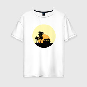 Женская футболка хлопок Oversize с принтом Summer time в городе Новоалтайск, 100% хлопок | свободный крой, круглый ворот, спущенный рукав, длина до линии бедер
 | 