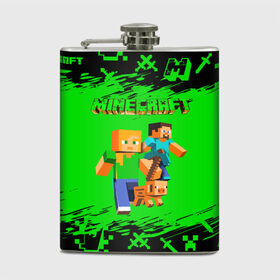 Фляга с принтом Minecraft в городе Новоалтайск, металлический корпус | емкость 0,22 л, размер 125 х 94 мм. Виниловая наклейка запечатывается полностью | Тематика изображения на принте: minecraft | алекс | белый | блоки | взрывчатка | визера | гаст | добывать | дракон | зеленая | зеленый куб | зомби | игра | кирка | крафт | крипер | кубики | лошадка | майн | майнкрафт | манкрафт | меч | оцелот