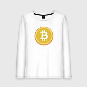 Женский лонгслив хлопок с принтом BITCOIN в городе Новоалтайск, 100% хлопок |  | bitcoin | btc | биткоин | валюта | деньги | криптовалюта
