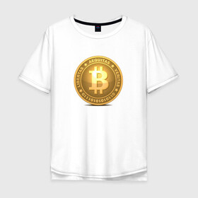 Мужская футболка хлопок Oversize с принтом BITCOIN в городе Новоалтайск, 100% хлопок | свободный крой, круглый ворот, “спинка” длиннее передней части | bitcoin | btc | биткоин | валюта | деньги | криптовалюта