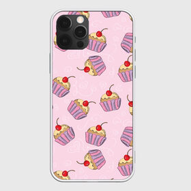 Чехол для iPhone 12 Pro Max с принтом Капкейки на розовом в городе Новоалтайск, Силикон |  | Тематика изображения на принте: вишенка | еда | капкейки | пирожное | розовый | сладкое | сладости