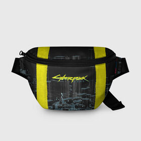 Поясная сумка 3D с принтом Город CYBERPUNK 2077 в городе Новоалтайск, 100% полиэстер | плотная ткань, ремень с регулируемой длиной, внутри несколько карманов для мелочей, основное отделение и карман с обратной стороны сумки застегиваются на молнию | 2077 | cyberpunk | cyberpunk 2077 | город | игра | киберпанк | панк