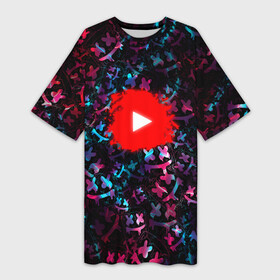 Платье-футболка 3D с принтом MARSHMELLO  YOU TUBE в городе Новоалтайск,  |  | instagram | likee | marshmello | neon | tik tok | you tube | инстаграм | лайк | логотип ютуб | маршмелло | маршмело | маршмелоу | музыка | музыкант | неон | тик ток | фортнайт | ютуб | ютуб неон