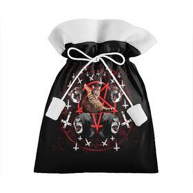 Подарочный 3D мешок с принтом Satanic Cat в городе Новоалтайск, 100% полиэстер | Размер: 29*39 см | satan | киска | кот | кот мем | кошечка | кошка | кошки и коты | лиса | лисы | мем | мемы | с кошкой | сатана