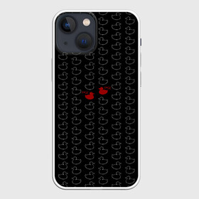 Чехол для iPhone 13 mini с принтом уточки в городе Новоалтайск,  |  | black | doodle | white | белое | забавно | минимализм | птицы | текст | утки | черное