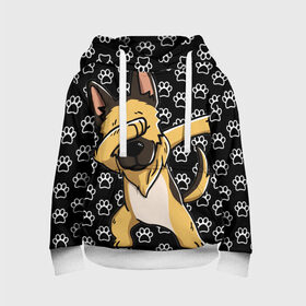 Детская толстовка 3D с принтом DAB DOG в городе Новоалтайск, 100% полиэстер | двухслойный капюшон со шнурком для регулировки, мягкие манжеты на рукавах и по низу толстовки, спереди карман-кенгуру с мягким внутренним слоем | dab | dog | дог | домашние животные | друг человека | звери | овчарка | пес | песель | собака | собакен