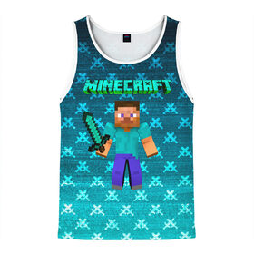 Мужская майка 3D с принтом Minecraft в городе Новоалтайск, 100% полиэстер | круглая горловина, приталенный силуэт, длина до линии бедра. Пройма и горловина окантованы тонкой бейкой | Тематика изображения на принте: minecraft | алекс | белый | блоки | ведьма | взрывчатка | визера | волк | гаст | добывать | дракон | зеленый куб | зомби | игра | крафт | крипер | кубики | лошадка | майн | майнкрафт | манкрафт | овечка | оцелот