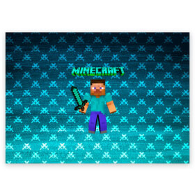 Поздравительная открытка с принтом Minecraft в городе Новоалтайск, 100% бумага | плотность бумаги 280 г/м2, матовая, на обратной стороне линовка и место для марки
 | minecraft | алекс | белый | блоки | ведьма | взрывчатка | визера | волк | гаст | добывать | дракон | зеленый куб | зомби | игра | крафт | крипер | кубики | лошадка | майн | майнкрафт | манкрафт | овечка | оцелот