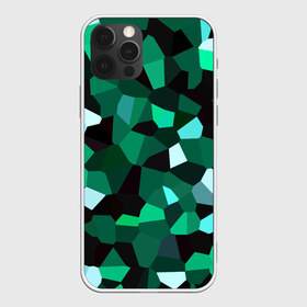 Чехол для iPhone 12 Pro Max с принтом Имеральд в городе Новоалтайск, Силикон |  | Тематика изображения на принте: camouflage | casual style | geometry | green | hexagon | polygonal | stripes | texture | гексагон | геометрические | геометрия | городской | изумруд | камуфляж | кристаллы | милитари | мозаика | объемный | повседневный | полигон