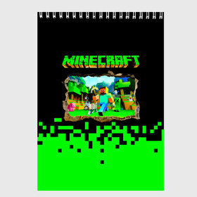 Скетчбук с принтом Minecraft в городе Новоалтайск, 100% бумага
 | 48 листов, плотность листов — 100 г/м2, плотность картонной обложки — 250 г/м2. Листы скреплены сверху удобной пружинной спиралью | minecraft | алекс | белый | блоки | ведьма | взрывчатка | визера | волк | гаст | добывать | дракон | зеленый куб | зомби | игра | крафт | крипер | кубики | лошадка | майн | майнкрафт | манкрафт | овечка | оцелот
