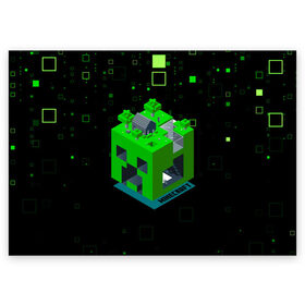 Поздравительная открытка с принтом Minecraft в городе Новоалтайск, 100% бумага | плотность бумаги 280 г/м2, матовая, на обратной стороне линовка и место для марки
 | minecraft | алекс | белый | блоки | ведьма | взрывчатка | визера | волк | гаст | добывать | дракон | зеленый куб | зомби | игра | крафт | крипер | кубики | лошадка | майн | майнкрафт | манкрафт | овечка | оцелот