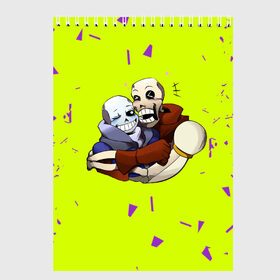 Скетчбук с принтом Undertale в городе Новоалтайск, 100% бумага
 | 48 листов, плотность листов — 100 г/м2, плотность картонной обложки — 250 г/м2. Листы скреплены сверху удобной пружинной спиралью | game | games | undertale | андертеил | андертэйл | игра | игры | приключения | скелет