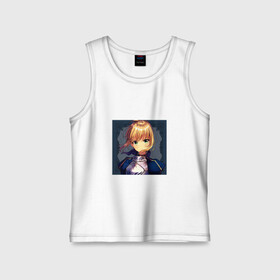 Детская майка хлопок с принтом Сейбер в городе Новоалтайск,  |  | anime | anime and manga | anime girl | fate | fate stay night | kawaii | manga | saber | waifu | аниме | аниме и манга | вайфу | девушка | кавай | манга