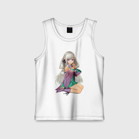 Детская майка хлопок с принтом Emilia в городе Новоалтайск,  |  | anime | anime and manga | anime girl | emilia | kawaii | manga | re zero | re:zero. жизнь с нуля в альтернативном мире | waifu | аниме | аниме и манга | вайфу | девушка | кавай | манга | эмилия