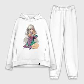 Женский костюм хлопок Oversize с принтом Emilia в городе Новоалтайск,  |  | anime | anime and manga | anime girl | emilia | kawaii | manga | re zero | re:zero. жизнь с нуля в альтернативном мире | waifu | аниме | аниме и манга | вайфу | девушка | кавай | манга | эмилия