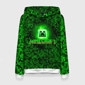 Женская толстовка 3D с принтом Minecraft в городе Новоалтайск, 100% полиэстер  | двухслойный капюшон со шнурком для регулировки, мягкие манжеты на рукавах и по низу толстовки, спереди карман-кенгуру с мягким внутренним слоем. | minecraft | алекс | белый | блоки | ведьма | взрывчатка | визера | волк | гаст | добывать | дракон | зеленый куб | зомби | игра | крафт | крипер | кубики | лошадка | майн | майнкрафт | манкрафт | овечка | оцелот
