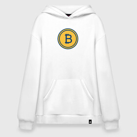 Худи SuperOversize хлопок с принтом BITCOIN в городе Новоалтайск, 70% хлопок, 30% полиэстер, мягкий начес внутри | карман-кенгуру, эластичная резинка на манжетах и по нижней кромке, двухслойный капюшон
 | bitcoin | btc | биткоин | валюта | деньги | криптовалюта