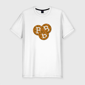 Мужская футболка хлопок Slim с принтом BITCOIN в городе Новоалтайск, 92% хлопок, 8% лайкра | приталенный силуэт, круглый вырез ворота, длина до линии бедра, короткий рукав | bitcoin | btc | биткоин | валюта | деньги | криптовалюта