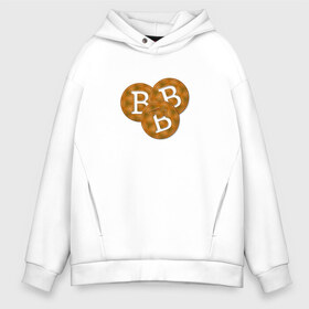 Мужское худи Oversize хлопок с принтом BITCOIN в городе Новоалтайск, френч-терри — 70% хлопок, 30% полиэстер. Мягкий теплый начес внутри —100% хлопок | боковые карманы, эластичные манжеты и нижняя кромка, капюшон на магнитной кнопке | bitcoin | btc | биткоин | валюта | деньги | криптовалюта