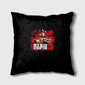 Подушка 3D с принтом red dead redemption 2 в городе Новоалтайск, наволочка – 100% полиэстер, наполнитель – холлофайбер (легкий наполнитель, не вызывает аллергию). | состоит из подушки и наволочки. Наволочка на молнии, легко снимается для стирки | action | red dead redemption 2 | rockstar games | вестерн | игра | ковбой | ружье | стрелялка | экшен