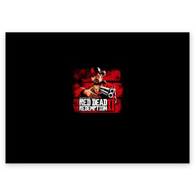 Поздравительная открытка с принтом red dead redemption 2 в городе Новоалтайск, 100% бумага | плотность бумаги 280 г/м2, матовая, на обратной стороне линовка и место для марки
 | action | red dead redemption 2 | rockstar games | вестерн | игра | ковбой | ружье | стрелялка | экшен
