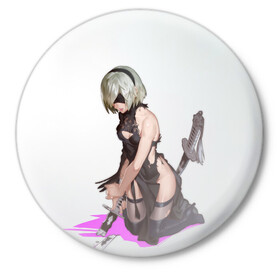 Значок с принтом NIER AUTOMATA / 2B в городе Новоалтайск,  металл | круглая форма, металлическая застежка в виде булавки | Тематика изображения на принте: 2b | 2b nier automata | a2 | anime | girl | nier | nier automata | nier: automata | sword | yorha | аниме | девочка | девушка | игра | игры | меч | ниер | ниер автомата | ниир автомата | ньер автомата | туби