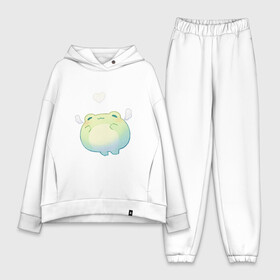 Женский костюм хлопок Oversize с принтом Воздушная лягушка в городе Новоалтайск,  |  | влюблённость | крылья | лягушка | мел | милая лягушка | мило | милое животное | милота | милый зверь | рисунок | рисунок мелом | сердечко | сердце