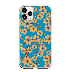 Чехол для iPhone 11 Pro Max матовый с принтом Иксии на голубом фоне в городе Новоалтайск, Силикон |  | 8 марта | flowers | summer | весна | желтый | иксии | лето | праздник | природа | растения | цветы