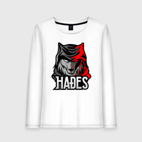 Женский лонгслив хлопок с принтом HADES ESPORT в городе Новоалтайск, 100% хлопок |  | team | аид | амброзия | аспекты | билд | боги | волк | дары | киберспорт | кровь | оружие | персонаж | танатос | титан