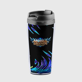 Термокружка-непроливайка с принтом Mobile Legends Bang Bang в городе Новоалтайск, внутренняя часть — пищевой пластик, наружная часть — прозрачный пластик, между ними — полиграфическая вставка с рисунком | объем — 350 мл, герметичная крышка | bang bang | logo | logo game | moba | mobile legends | mobile moba | логотипы игр | моба | мобайл легенд | мобайл легендс | мобильные игры | мобильные легенды