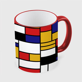 Кружка с принтом Color blocking в городе Новоалтайск, керамика | ёмкость 330 мл | geometry | retro | retro style | stripes | urban | vintage | абстракция | винтаж | геометрические | геометрия | городской | девяностые | искусство | клетка | колор блок | линии | мондриан | полосатый | полоска | полосы
