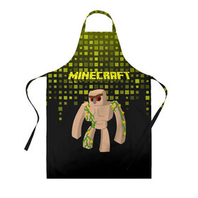 Фартук 3D с принтом Minecraft в городе Новоалтайск, 100% полиэстер | общий размер — 65 х 85 см, ширина нагрудника — 26 см, горловина — 53 см, длина завязок — 54 см, общий обхват в поясе — 173 см. Принт на завязках и на горловине наносится с двух сторон, на основной части фартука — только с внешней стороны | minecraft | алекс | белый | блоки | ведьма | взрывчатка | визера | волк | гаст | добывать | дракон | зеленый куб | зомби | игра | крафт | крипер | кубики | лошадка | майн | майнкрафт | манкрафт | овечка | оцелот
