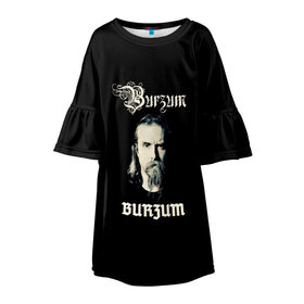 Детское платье 3D с принтом Burzum в городе Новоалтайск, 100% полиэстер | прямой силуэт, чуть расширенный к низу. Круглая горловина, на рукавах — воланы | бородач | варг викернес | металл | музыка | музыкальный проект | музыкант | норвежская музыка | писатель | рок | рокер | тьма