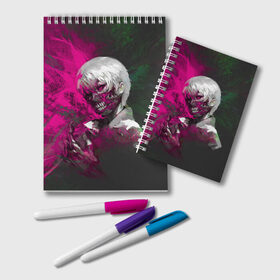 Блокнот с принтом TOKYO GHOUL в городе Новоалтайск, 100% бумага | 48 листов, плотность листов — 60 г/м2, плотность картонной обложки — 250 г/м2. Листы скреплены удобной пружинной спиралью. Цвет линий — светло-серый
 | Тематика изображения на принте: anime | blood | ghoul | juzo | kaneki | suzuya | tokyo | tokyoghoul | абстракция | аниме | брызги | гули | гуль | иероглифы | канеки | канеки кен | кровь | нишики нишио | ризе камиширо | сейдо | тока киришима | токийский гуль