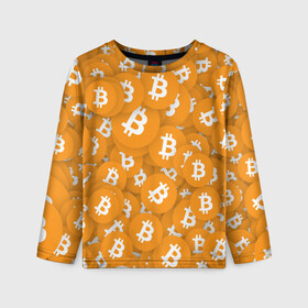 Детский лонгслив 3D с принтом Я БИТКОИН / I AM BITCOIN в городе Новоалтайск, 100% полиэстер | длинные рукава, круглый вырез горловины, полуприлегающий силуэт
 | bitcoin | btc | биткоин | валюта | деньги | криптовалюта