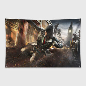 Флаг-баннер с принтом Assassin’s Creed Syndicate (S) в городе Новоалтайск, 100% полиэстер | размер 67 х 109 см, плотность ткани — 95 г/м2; по краям флага есть четыре люверса для крепления | black flag | brotherhood | chronicles | creed | game | origins | revelations | rogue | syndicate | unity | valhalla | альтаир | ассасин | игры | кинжал | пираты