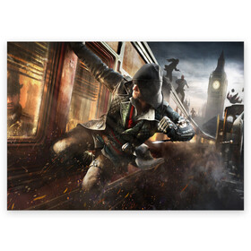 Поздравительная открытка с принтом Assassin’s Creed Syndicate (S) в городе Новоалтайск, 100% бумага | плотность бумаги 280 г/м2, матовая, на обратной стороне линовка и место для марки
 | black flag | brotherhood | chronicles | creed | game | origins | revelations | rogue | syndicate | unity | valhalla | альтаир | ассасин | игры | кинжал | пираты