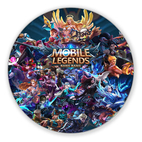 Коврик для мышки круглый с принтом Mobile Legends (Z) в городе Новоалтайск, резина и полиэстер | круглая форма, изображение наносится на всю лицевую часть | 515 unite | bang bang | battle arena | moba | mobile legends | mobile legends bang bang | online battle arena