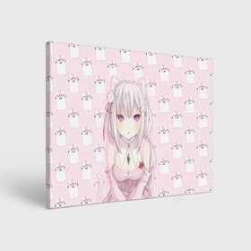 Холст прямоугольный с принтом Эмилия в городе Новоалтайск, 100% ПВХ |  | anime | emilia | re zero | re: zero kara hajimeru isekai seikatsu | re: жизнь с нуля в альтернативном мире | неко | ре зеро | эмилия