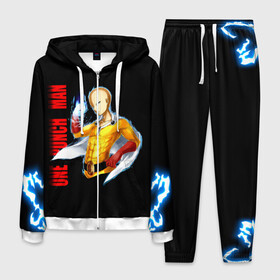 Мужской костюм 3D с принтом Сайтама One Punch Man в городе Новоалтайск, 100% полиэстер | Манжеты и пояс оформлены тканевой резинкой, двухслойный капюшон со шнурком для регулировки, карманы спереди | Тематика изображения на принте: anime | one punch man | аниме | анимэ | бэнг | ван панч мэн | ванпанчмен | генос | кинг | сайтама | соник | супер герой | торнадо | уан панч мен