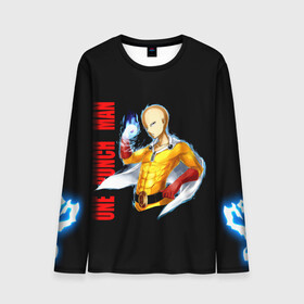 Мужской лонгслив 3D с принтом Сайтама | One Punch Man в городе Новоалтайск, 100% полиэстер | длинные рукава, круглый вырез горловины, полуприлегающий силуэт | anime | one punch man | аниме | анимэ | бэнг | ван панч мэн | ванпанчмен | генос | кинг | сайтама | соник | супер герой | торнадо | уан панч мен
