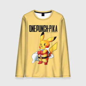 Мужской лонгслив 3D с принтом Пикачу | One Punch Man в городе Новоалтайск, 100% полиэстер | длинные рукава, круглый вырез горловины, полуприлегающий силуэт | Тематика изображения на принте: anime | chu | one punch man | pika | pokemon | аниме | анимэ | бэнг | ван панч мэн | ванпанчмен | пикачу | покемон | покемоны | сайтама | соник | супер герой | уан панч мен