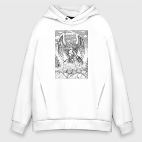 Мужское худи Oversize хлопок с принтом Celestial в городе Новоалтайск, френч-терри — 70% хлопок, 30% полиэстер. Мягкий теплый начес внутри —100% хлопок | боковые карманы, эластичные манжеты и нижняя кромка, капюшон на магнитной кнопке | angel | celestial | fantasy | warrior | ангел | воительница | небесная | руны | средневековье | фэнтези