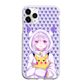Чехол для iPhone 11 Pro матовый с принтом Эмилия и Пикачу в городе Новоалтайск, Силикон |  | Тематика изображения на принте: anime | emilia | pikachu | re zero | re: zero kara hajimeru isekai seikatsu | re: жизнь с нуля в альтернативном мире | пикачу | ре зеро | эмилия