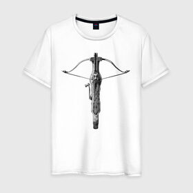 Мужская футболка хлопок с принтом Hunters crossbow #2 в городе Новоалтайск, 100% хлопок | прямой крой, круглый вырез горловины, длина до линии бедер, слегка спущенное плечо. | crossbow | fantasy | hunter | medival | weapon | арбалет | оружие | охотник | средневековье | фэнтэзи