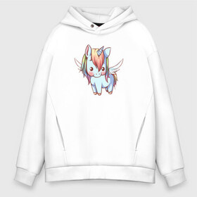 Мужское худи Oversize хлопок с принтом Cute Unicorn в городе Новоалтайск, френч-терри — 70% хлопок, 30% полиэстер. Мягкий теплый начес внутри —100% хлопок | боковые карманы, эластичные манжеты и нижняя кромка, капюшон на магнитной кнопке | единорог | единорожик | единорожка | милый | радуга | сказочный | хороший