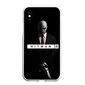 Чехол для iPhone XS Max матовый с принтом Hitman 3 в городе Новоалтайск, Силикон | Область печати: задняя сторона чехла, без боковых панелей | hitman | hitman 3 | hitman iii | красный | надпись | хитман | хитман 3