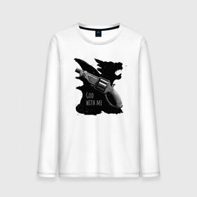 Мужской лонгслив хлопок с принтом Bless and save в городе Новоалтайск, 100% хлопок |  | fantasy | gun | hunter | weapon | оружие | охотник | пистолет | фэнтэзи